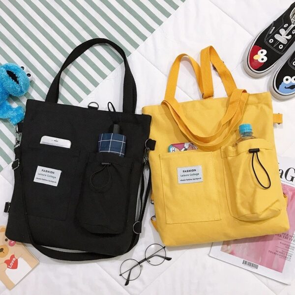 Harajuku Canvas Backpack for Women – Stylish Preppy School Bag - Image 5