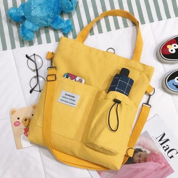 Harajuku Canvas Backpack for Women – Stylish Preppy School Bag - Image 3