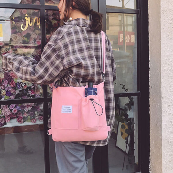 Harajuku Canvas Backpack for Women – Stylish Preppy School Bag - Image 6