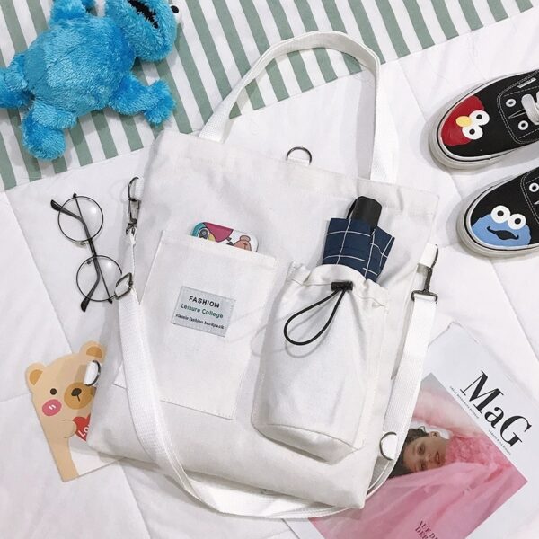 Harajuku Canvas Backpack for Women – Stylish Preppy School Bag - Image 9