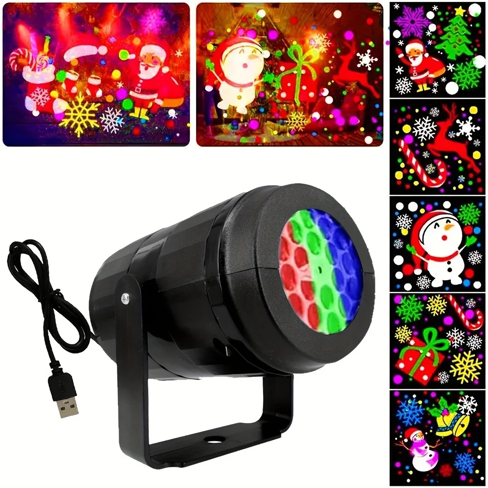 1pc Snowflake Christmas Laser Projector Light,16 patterns Waterproof Rotating Christmas LED Stage Lights Christmas Decoration 7 1pc Snowflake Christmas Laser Projector Light,16 patterns Waterproof Rotating Christmas LED Stage Lights Christmas Decoration - Image 7