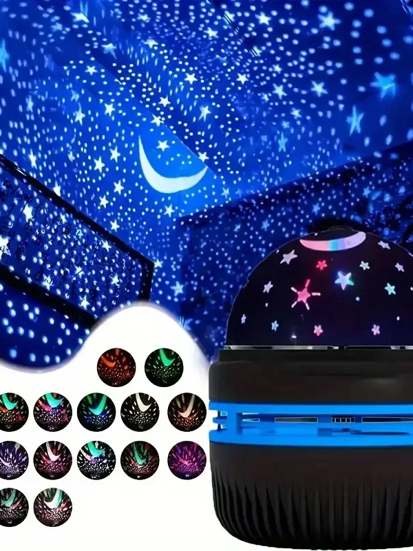 Rotating Starry Night Light for Kids — 360° Projector