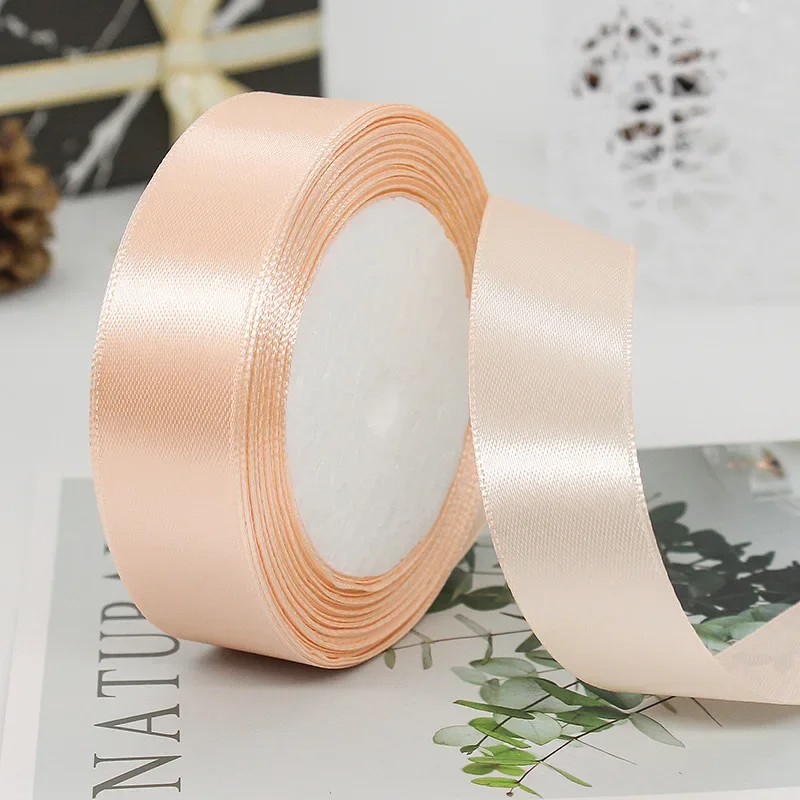 25mm 25Yards Satin Ribbons Tapes Weddings Party Christmas Gift Wrapping DIY Bow Making Decorative Handicraft Accessories 6 25mm 25Yards Satin Ribbons Tapes Weddings Party Christmas Gift Wrapping DIY Bow Making Decorative Handicraft Accessories - Image 6