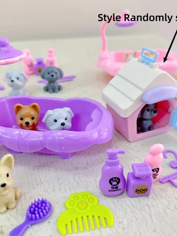 Dog Family Playset — Pet Basket & Doll Toy Set