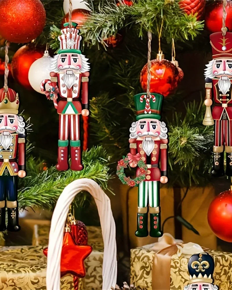Wooden Nutcracker Soldier Ornaments — 12-Piece Set