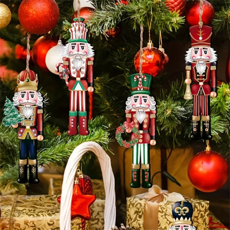 Wooden Nutcracker Soldier Ornaments — 12-Piece Set