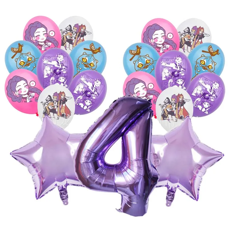 19pcs Kpop Demon Hunters Birthday Balloon Decoration Set Music Girl Number Aluminum Ballons Kids Party Supplies Gift Favor Decor 8 19pcs Kpop Demon Hunters Birthday Balloon Decoration Set Music Girl Number Aluminum Ballons Kids Party Supplies Gift Favor Decor - Image 8