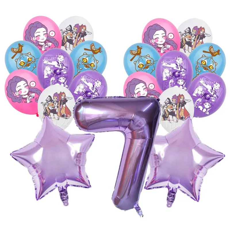 19pcs Kpop Demon Hunters Birthday Balloon Decoration Set Music Girl Number Aluminum Ballons Kids Party Supplies Gift Favor Decor 4 19pcs Kpop Demon Hunters Birthday Balloon Decoration Set Music Girl Number Aluminum Ballons Kids Party Supplies Gift Favor Decor - Image 4
