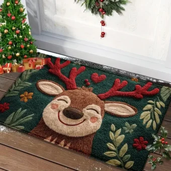 Christmas Door Mat Red Santa Claus Outdoor and indoor Gingerbread Man Carpet New Year 2026 Merry Christmas Home Decor Foot Mat