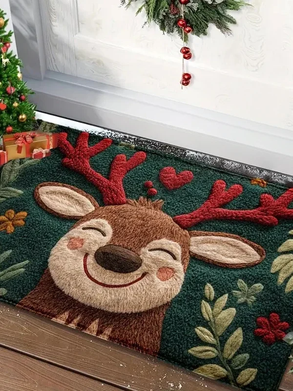 Christmas Door Mat — Santa & Gingerbread Man Design