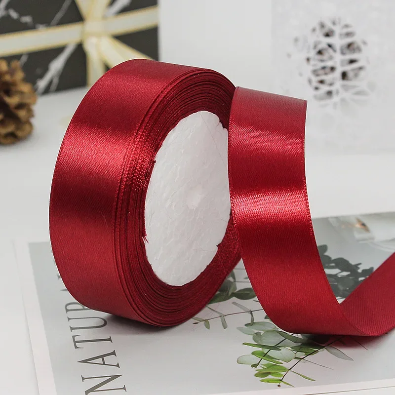 25mm 25Yards Satin Ribbons Tapes Weddings Party Christmas Gift Wrapping DIY Bow Making Decorative Handicraft Accessories 36 25mm 25Yards Satin Ribbons Tapes Weddings Party Christmas Gift Wrapping DIY Bow Making Decorative Handicraft Accessories - Image 36