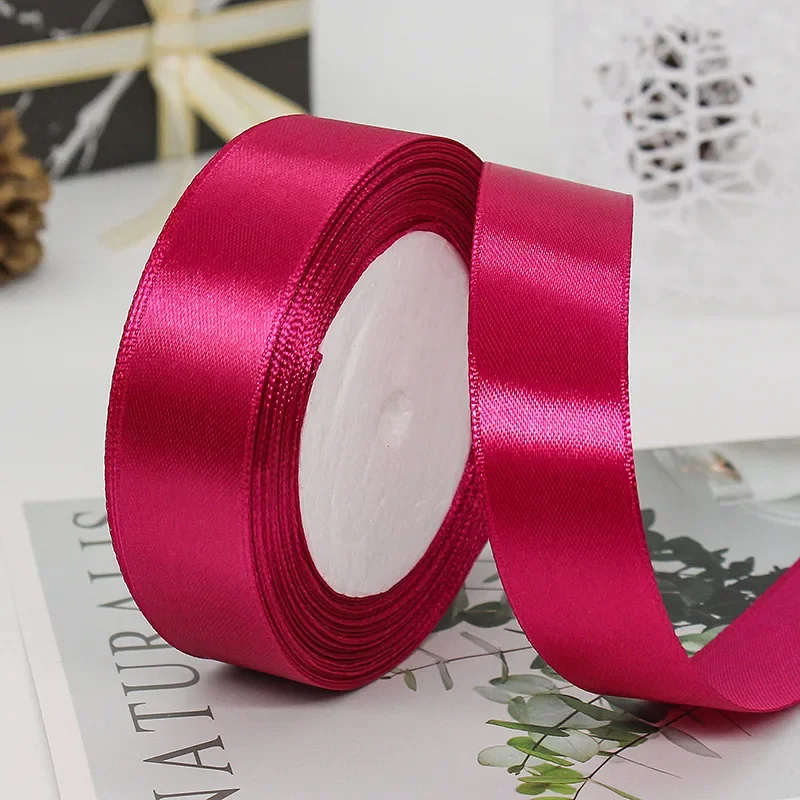 25mm 25Yards Satin Ribbons Tapes Weddings Party Christmas Gift Wrapping DIY Bow Making Decorative Handicraft Accessories 22 25mm 25Yards Satin Ribbons Tapes Weddings Party Christmas Gift Wrapping DIY Bow Making Decorative Handicraft Accessories - Image 22