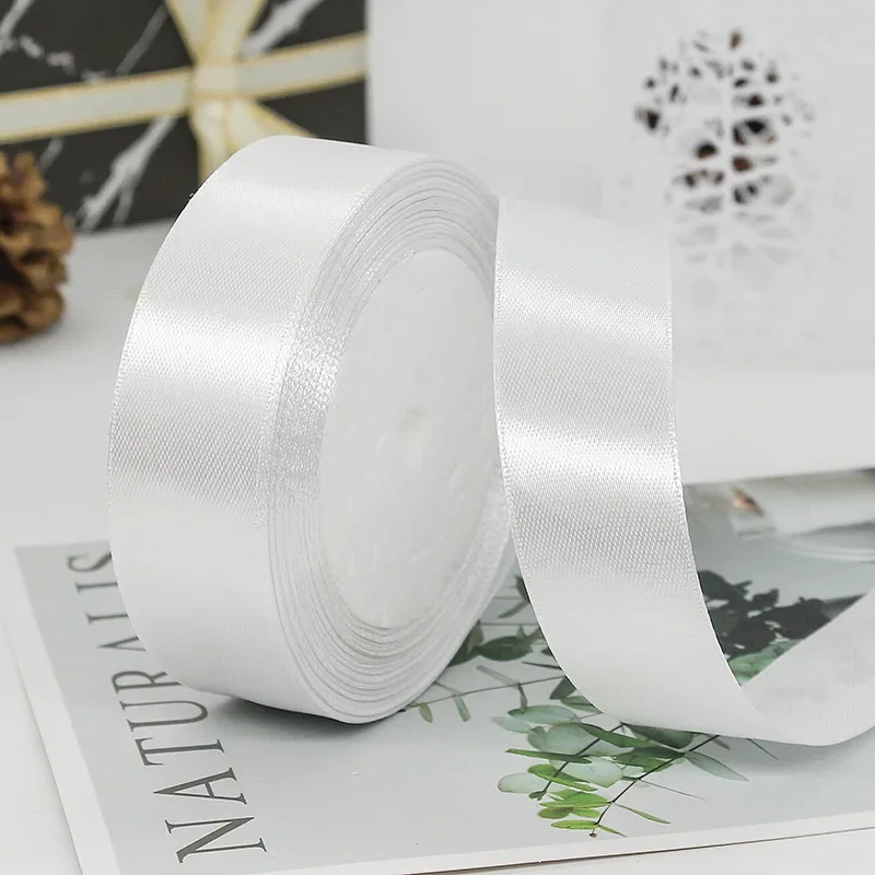 25mm 25Yards Satin Ribbons Tapes Weddings Party Christmas Gift Wrapping DIY Bow Making Decorative Handicraft Accessories 7 25mm 25Yards Satin Ribbons Tapes Weddings Party Christmas Gift Wrapping DIY Bow Making Decorative Handicraft Accessories - Image 7