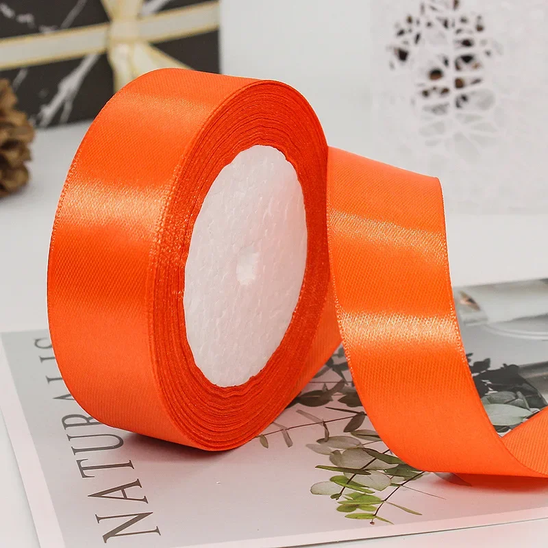 25mm 25Yards Satin Ribbons Tapes Weddings Party Christmas Gift Wrapping DIY Bow Making Decorative Handicraft Accessories 34 25mm 25Yards Satin Ribbons Tapes Weddings Party Christmas Gift Wrapping DIY Bow Making Decorative Handicraft Accessories - Image 34
