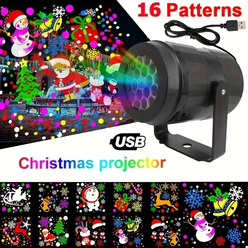 1pc Snowflake Christmas Laser Projector Light,16 patterns Waterproof Rotating Christmas LED Stage Lights Christmas Decoration 1 1pc Snowflake Christmas Laser Projector Light,16 patterns Waterproof Rotating Christmas LED Stage Lights Christmas Decoration