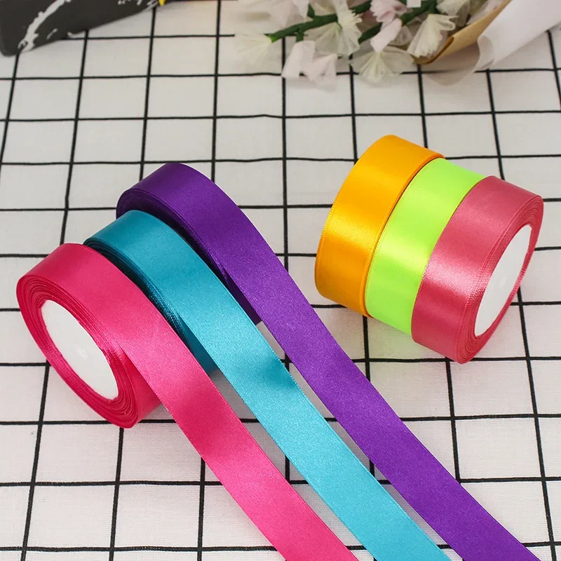 25mm 25Yards Satin Ribbons Tapes Weddings Party Christmas Gift Wrapping DIY Bow Making Decorative Handicraft Accessories 4 25mm 25Yards Satin Ribbons Tapes Weddings Party Christmas Gift Wrapping DIY Bow Making Decorative Handicraft Accessories - Image 4