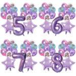19pcs Kpop Demon Hunters Birthday Balloon Decoration Set Music Girl Number Aluminum Ballons Kids Party Supplies Gift Favor Decor