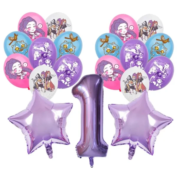 Sb26027343d9649ca8398cec3d007c337F.webp K-Pop Style Party Decor Set — 19-Piece Kids' Party Pack