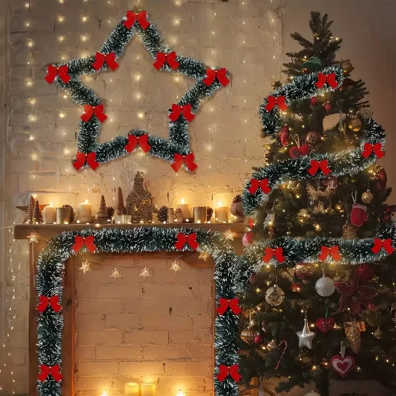 Christmas Tinsel Garland Artificial Christmas Garland With LED Lights Xmas Metallic Twist Hanging Garland Fireplace 2m 4 Christmas Tinsel Garland Artificial Christmas Garland With LED Lights Xmas Metallic Twist Hanging Garland Fireplace 2m - Image 4