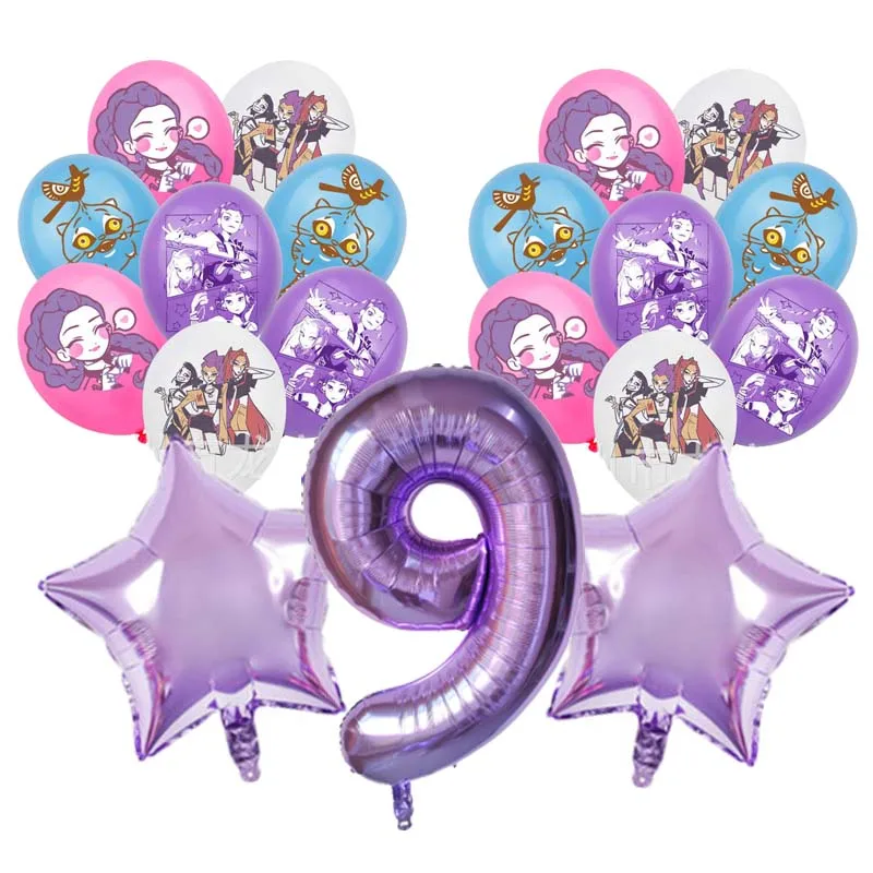 19pcs Kpop Demon Hunters Birthday Balloon Decoration Set Music Girl Number Aluminum Ballons Kids Party Supplies Gift Favor Decor 6 19pcs Kpop Demon Hunters Birthday Balloon Decoration Set Music Girl Number Aluminum Ballons Kids Party Supplies Gift Favor Decor - Image 6