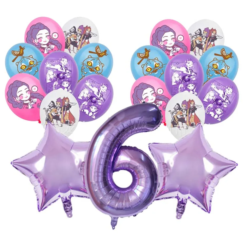19pcs Kpop Demon Hunters Birthday Balloon Decoration Set Music Girl Number Aluminum Ballons Kids Party Supplies Gift Favor Decor 3 19pcs Kpop Demon Hunters Birthday Balloon Decoration Set Music Girl Number Aluminum Ballons Kids Party Supplies Gift Favor Decor - Image 3