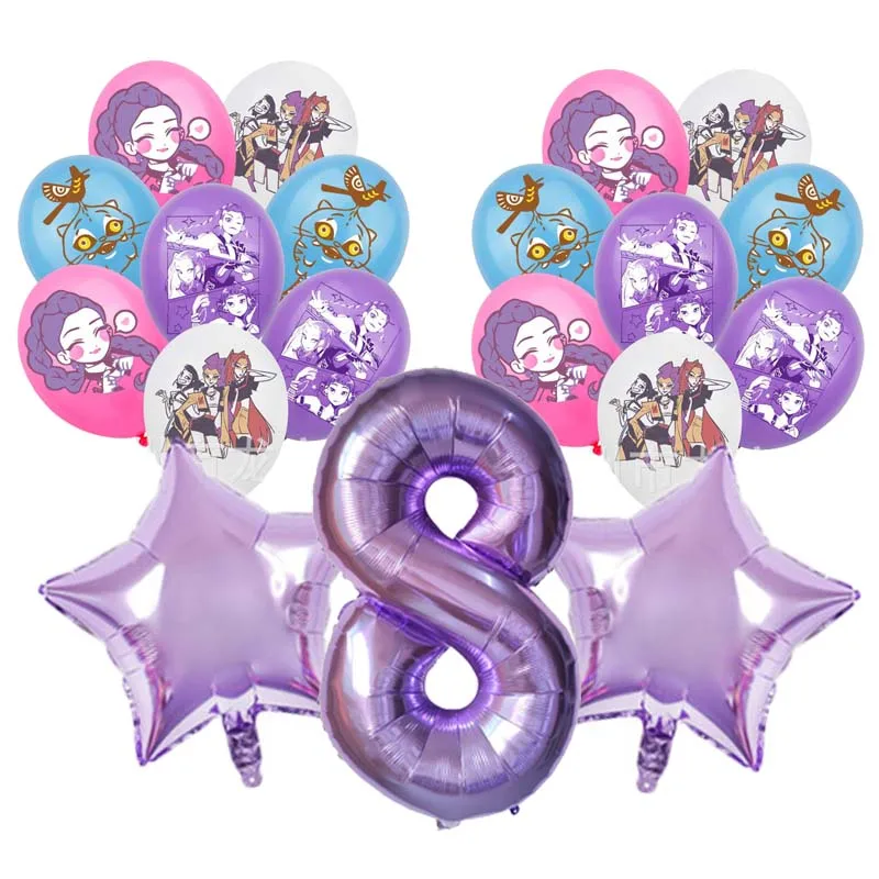 19pcs Kpop Demon Hunters Birthday Balloon Decoration Set Music Girl Number Aluminum Ballons Kids Party Supplies Gift Favor Decor 5 19pcs Kpop Demon Hunters Birthday Balloon Decoration Set Music Girl Number Aluminum Ballons Kids Party Supplies Gift Favor Decor - Image 5