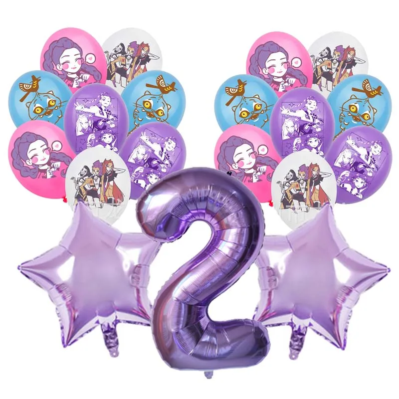 19pcs Kpop Demon Hunters Birthday Balloon Decoration Set Music Girl Number Aluminum Ballons Kids Party Supplies Gift Favor Decor 9 19pcs Kpop Demon Hunters Birthday Balloon Decoration Set Music Girl Number Aluminum Ballons Kids Party Supplies Gift Favor Decor - Image 9