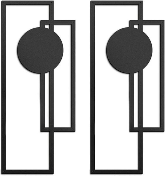 2-Piece Black Iron Line Wall Art Set – Minimalist Modern Wall Decor - Image 3