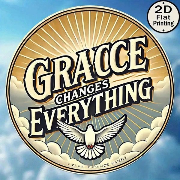 White Dove Round Metal Sign – 8 Inch Sunbeam Wall Decor - Image 2