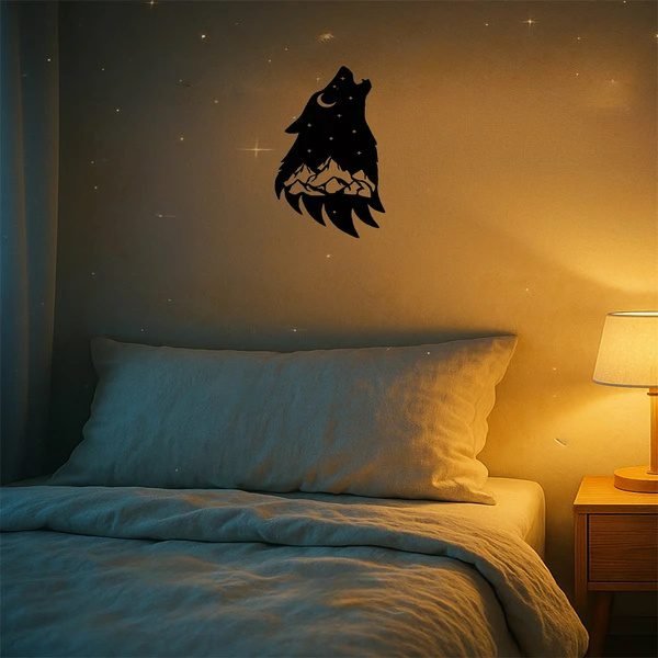 Gothic Howling Wolf Metal Wall Art – Black Dark Academia Decor for Living Room, Bedroom & Office - Image 4